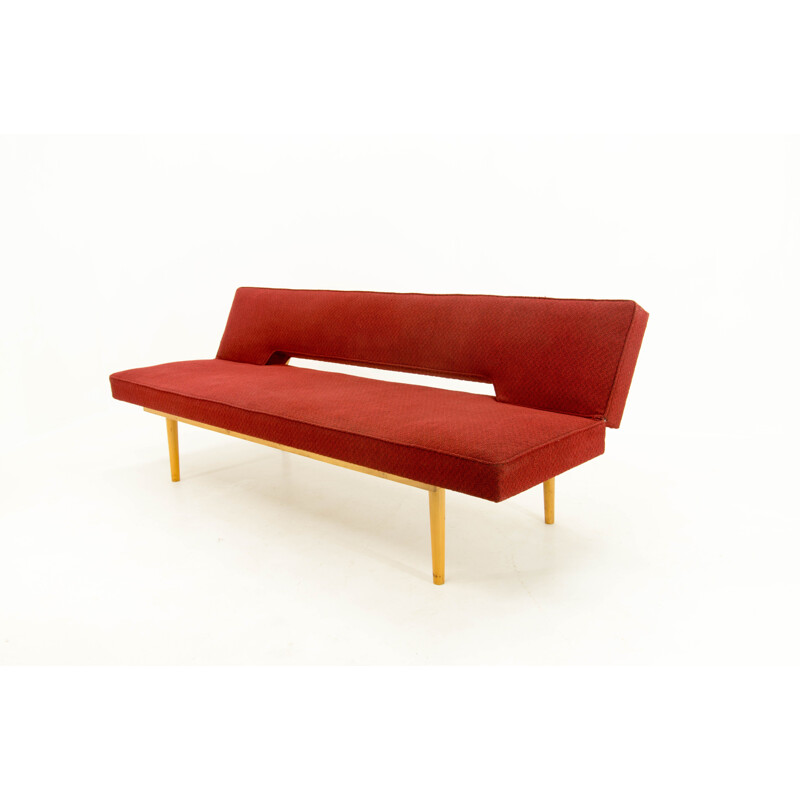 Midcentury red Sofa by Miroslav Navrátil, 1960s