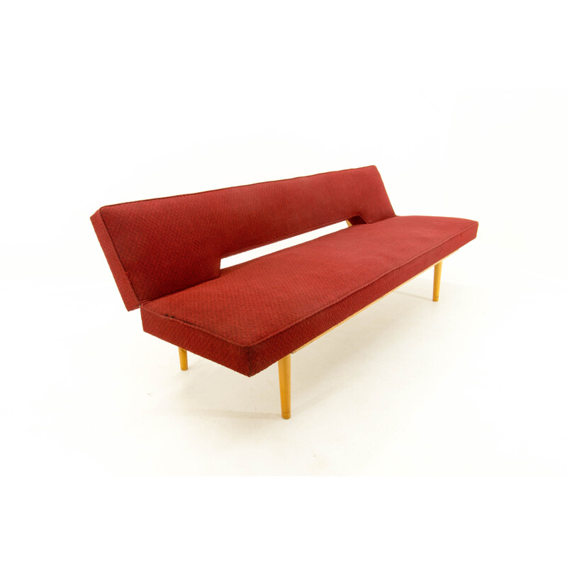 Midcentury red Sofa by Miroslav Navrátil, 1960s