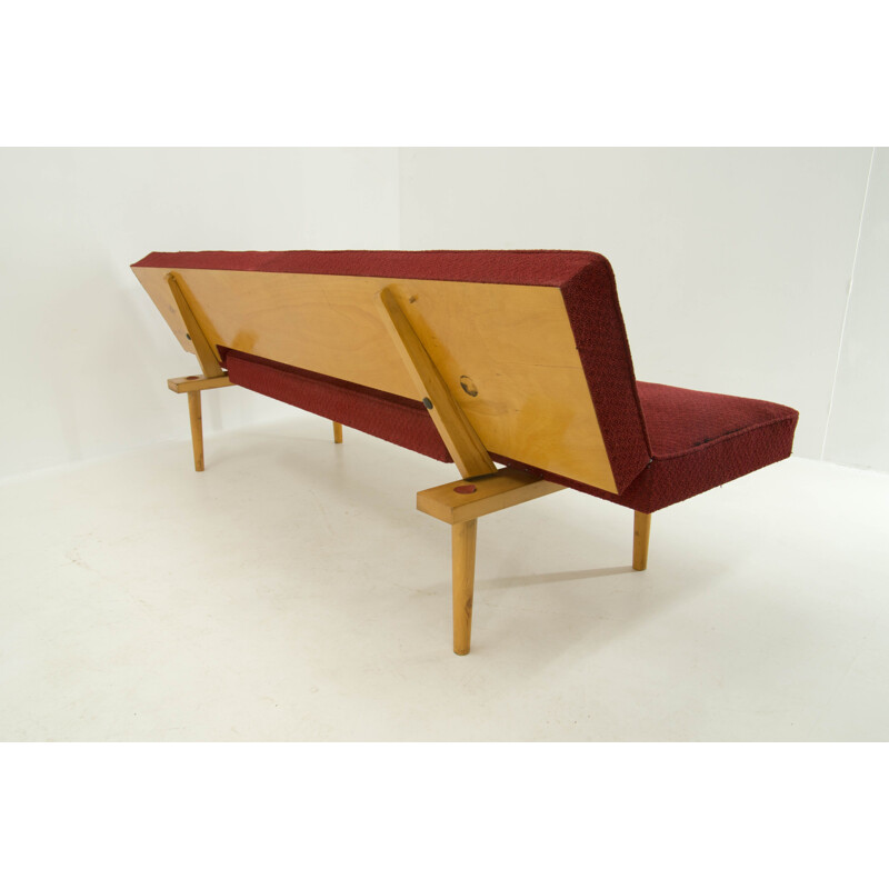 Midcentury red Sofa by Miroslav Navrátil, 1960s