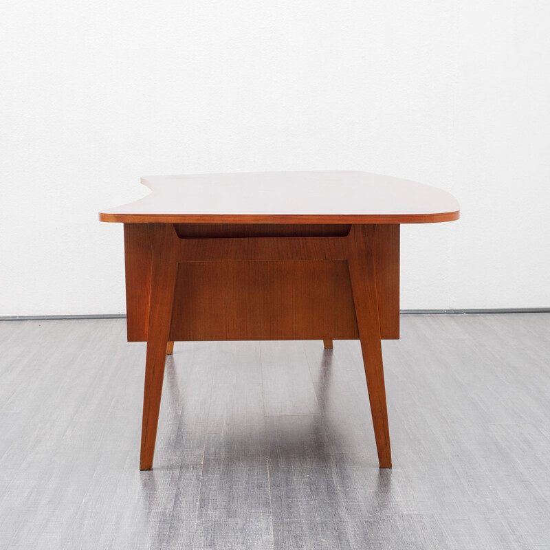 Large vintage desk with scissor feet, restored, 1950s