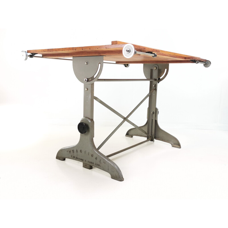 Vintage British Made Practical Architect Draughtsmans Desk  Table 1950