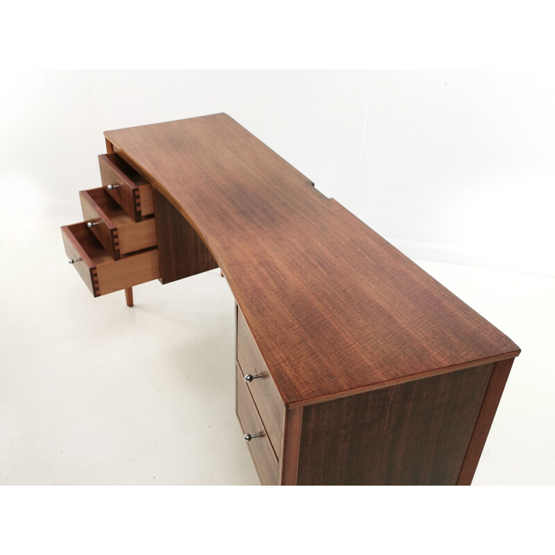 Mid Century Desk Dressing Table Teak by Gordon Russell Indian Laurel  1963