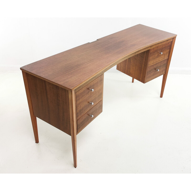 Mid Century Desk Dressing Table Teak by Gordon Russell Indian Laurel  1963