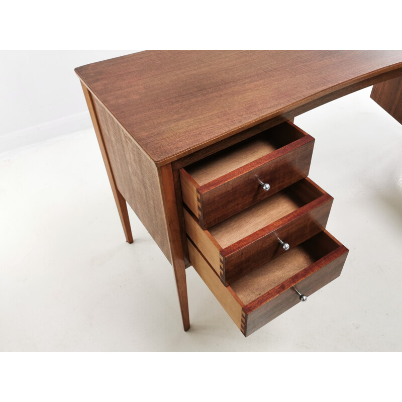 Mid Century Desk Dressing Table Teak by Gordon Russell Indian Laurel  1963