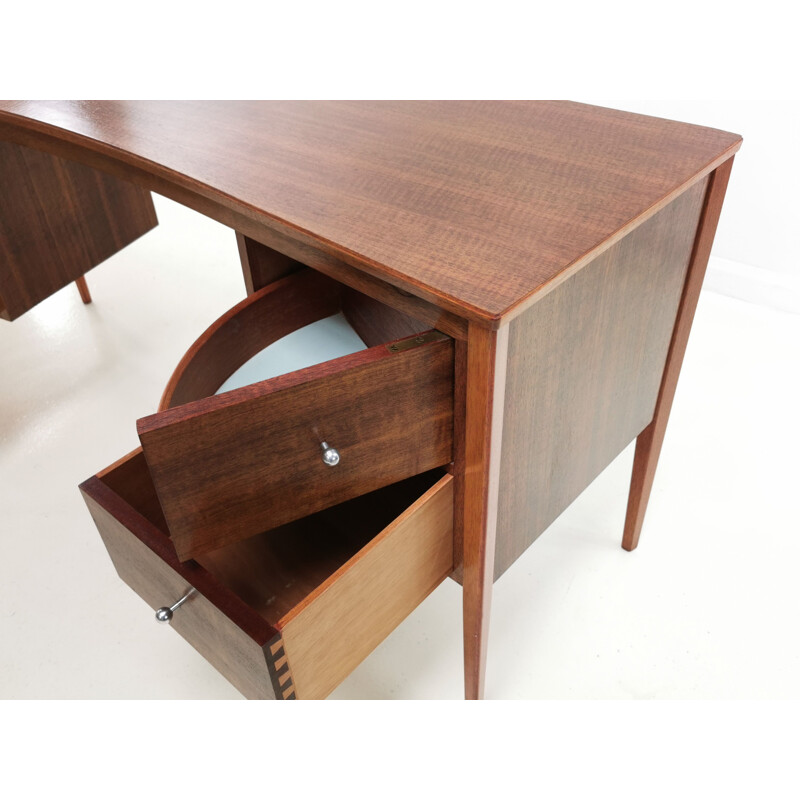 Mid Century Desk Dressing Table Teak by Gordon Russell Indian Laurel  1963