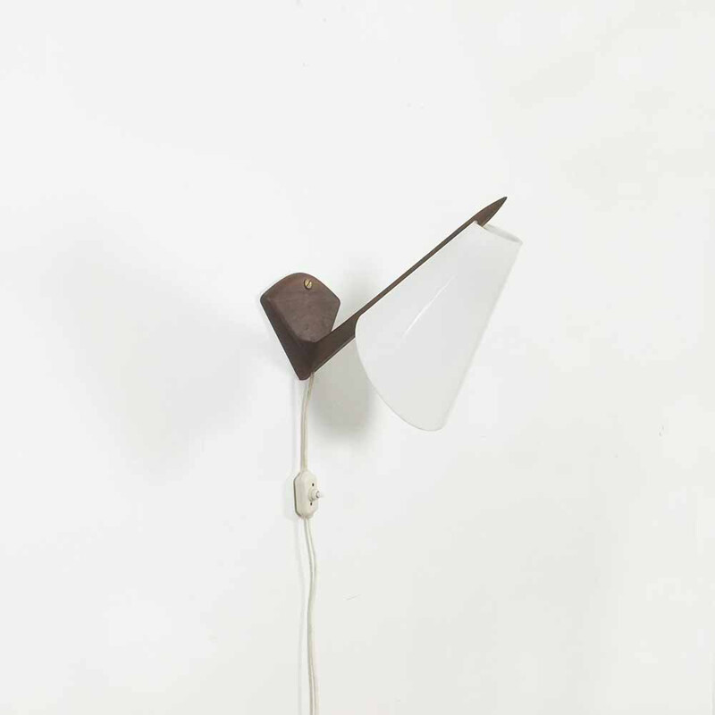 Lampada da tavolo o da parete scandinava vintage di Uno e Östen Kristiansson per Luxus, Svezia 1960