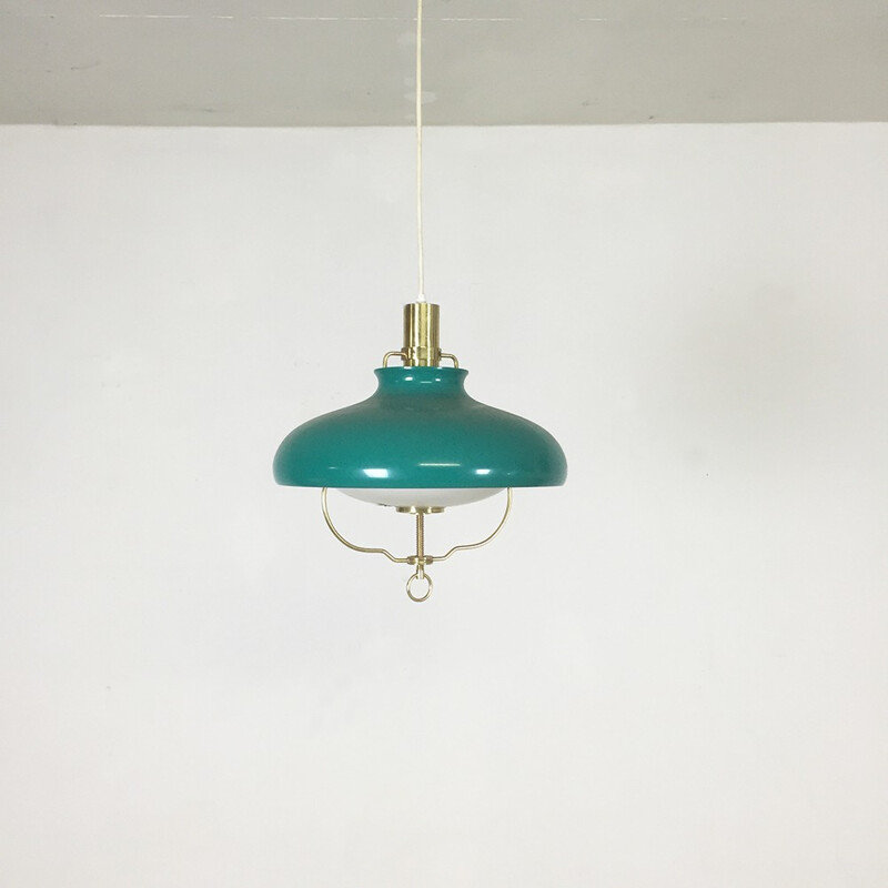 Danish Lyfa turquoise hanging light - 1960s