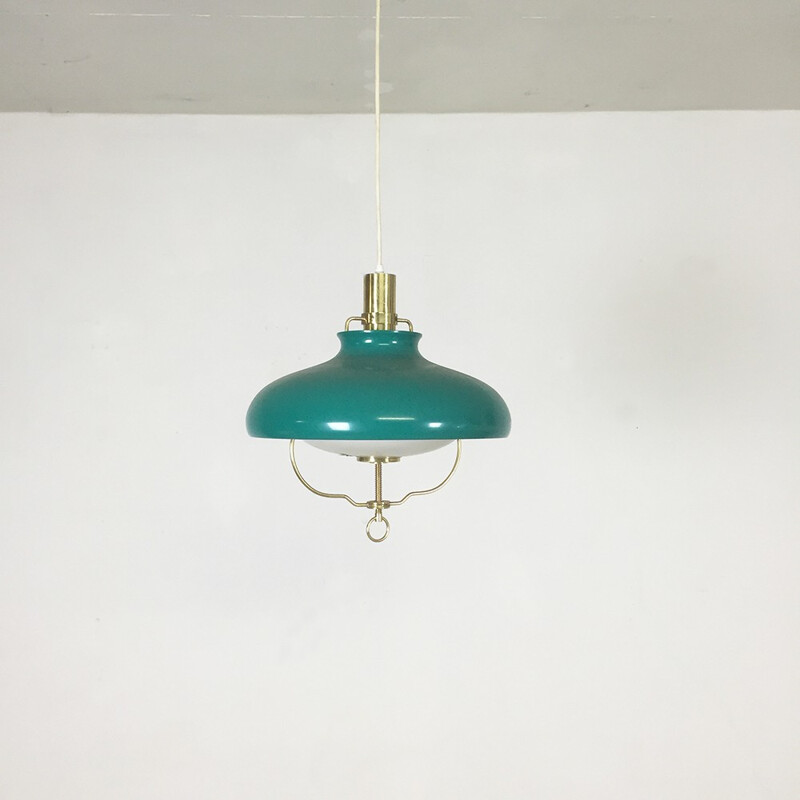 Vintage Scandinavische blauw turquoise Lyfa hanglamp - 1960