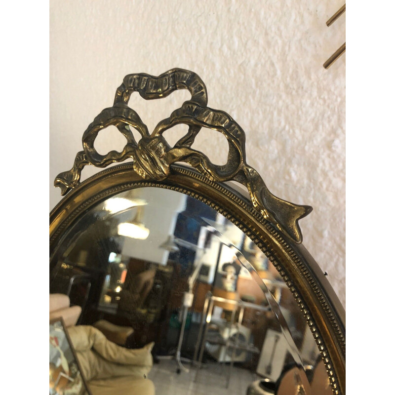 Vintage brass table mirror