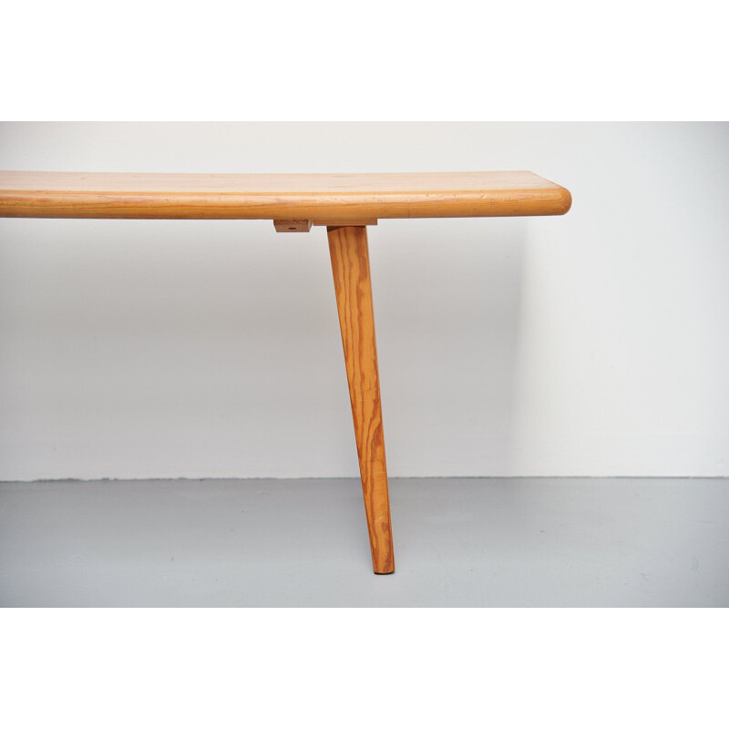 Vintage solid pine bench Carl Malmsten Sweden 1940