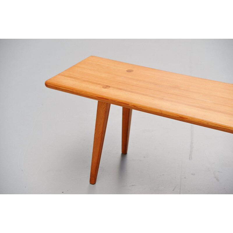 Vintage solid pine bench Carl Malmsten Sweden 1940