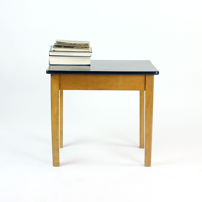 Midcentury Side Table In Oak, Czechoslovakia 1960