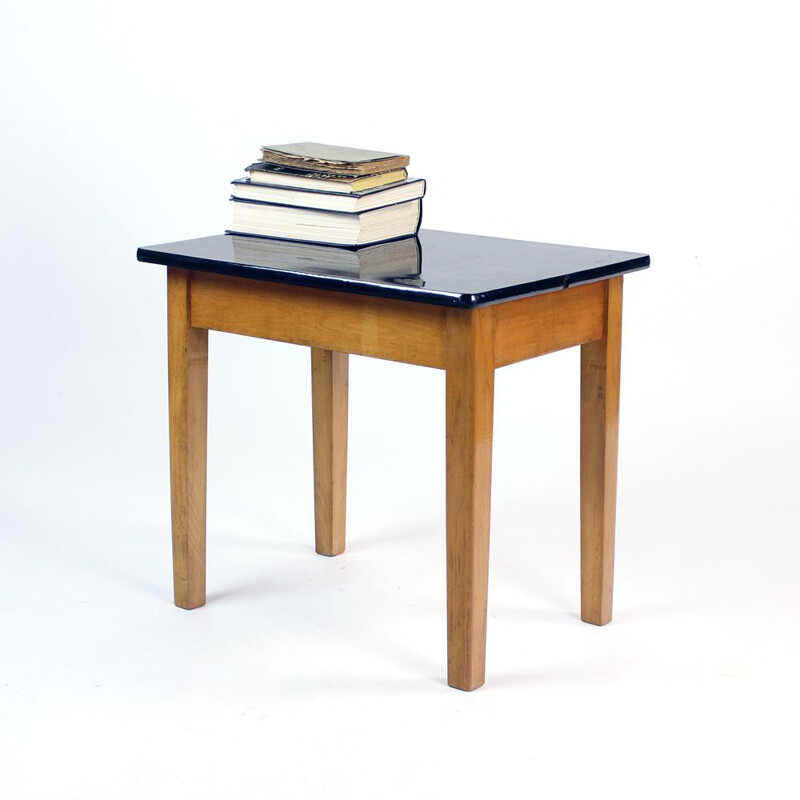 Midcentury Side Table In Oak, Czechoslovakia 1960