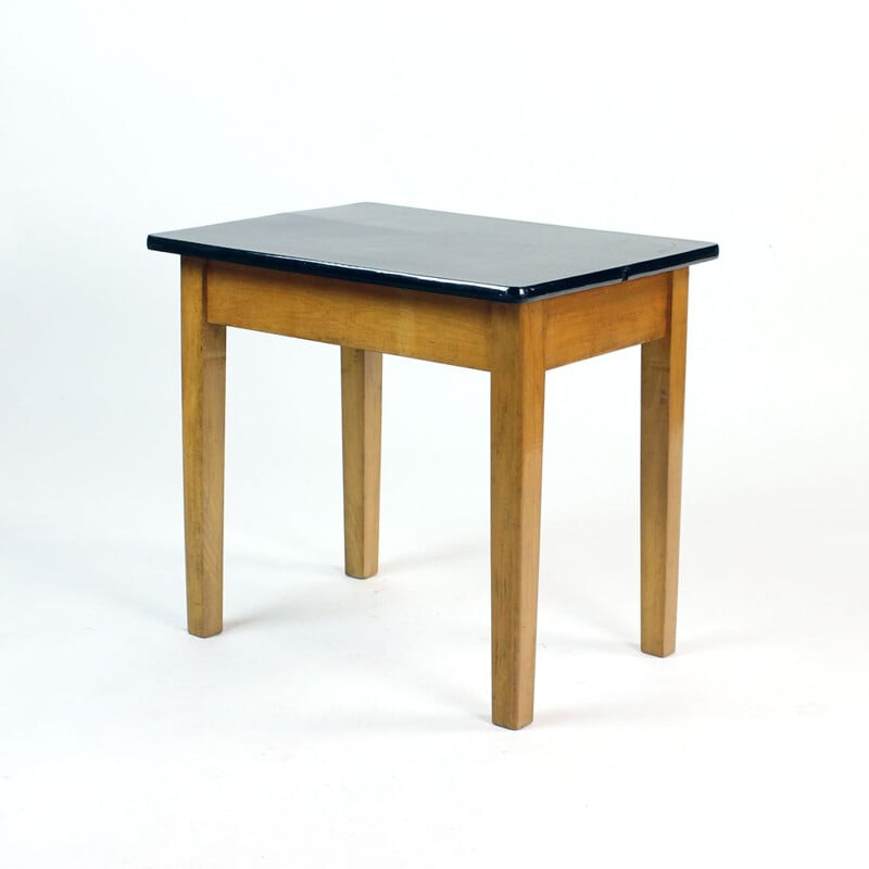 Midcentury Side Table In Oak, Czechoslovakia 1960