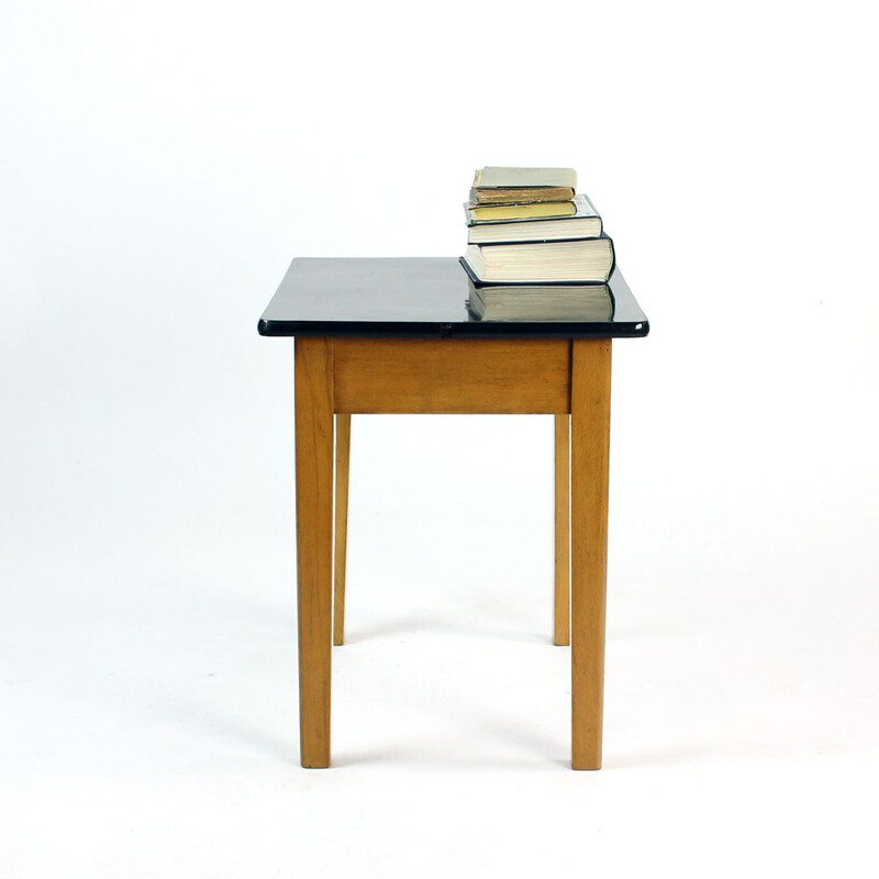 Midcentury Side Table In Oak, Czechoslovakia 1960