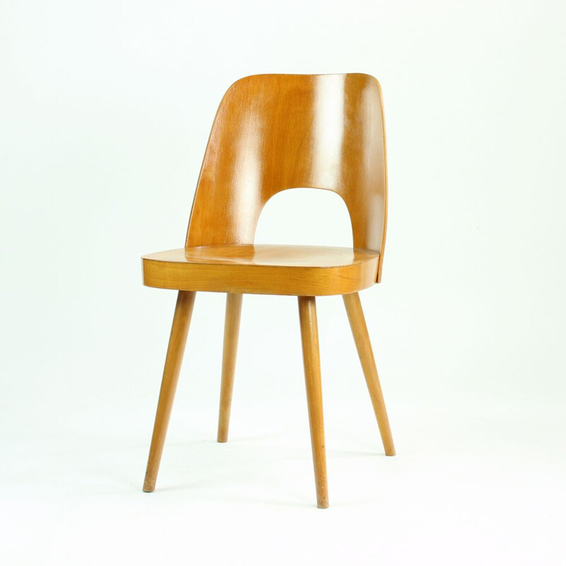 Paire de chaises vintage en hêtre Par Oswald Haerdtl For Ton 1950
