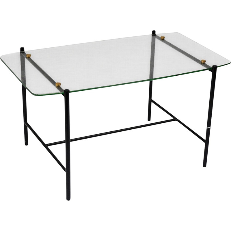 Coffee table in glass and metal, René-Jean CAILLETTE - 1950s