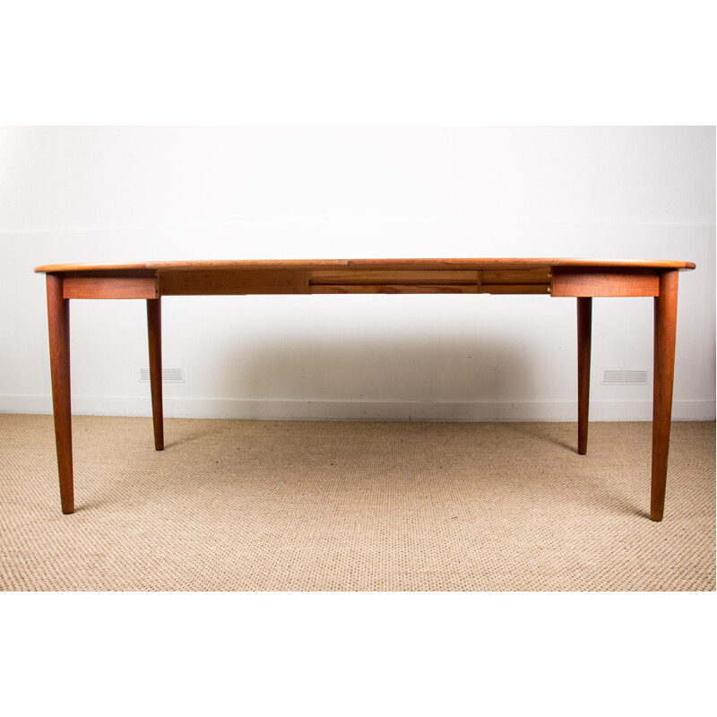 Vintage Danish Extendable Teak Dining Table MSK Møbler 1960