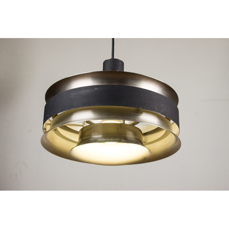 Suspension vintage en aluminium étiré couleur bronze par Carl Thore pour Granhaga première édition Danoise 