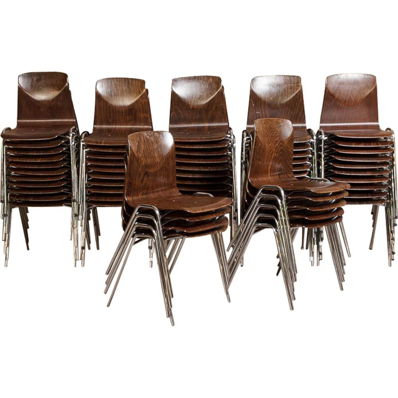 Set of 8 Vintage Pagholz Chairs in Pagwood, Adam Stegner 1960