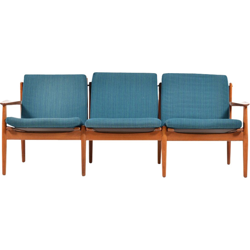 Glostrup mid-century three-seater sofa in teak, Grete JALK - 1960s