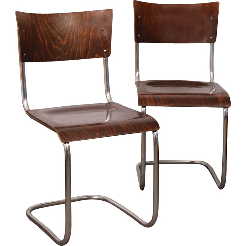 Pair of vintage chairs by Mart Stam for Kovona, 1940