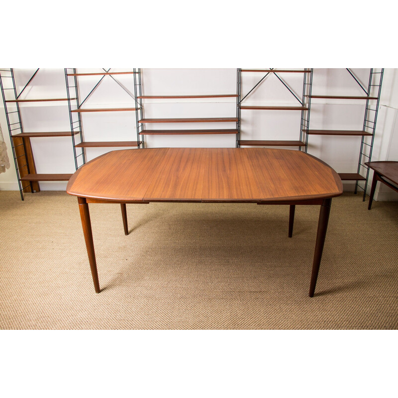 Vintage Scandinavian and Teak and Macassar solid wood dining table by Alf Aarseth for Gustav Bahus 1960.