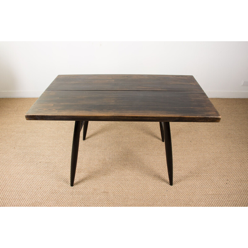 Vintage dining table in Beech stained by Ilmari Tapiovaraa for Laukaan Puu Scandinavia