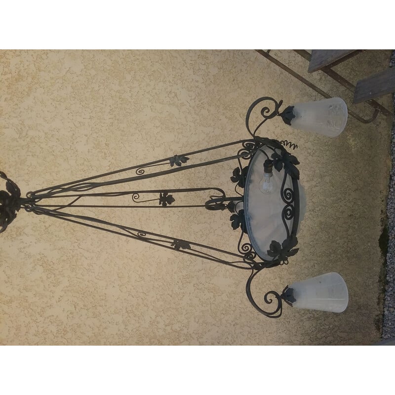 Vintage wrought iron chandelier 