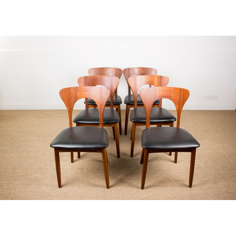 Set of 6 vintage dining chairs model Peter from Designer Niels Koefoed Danes