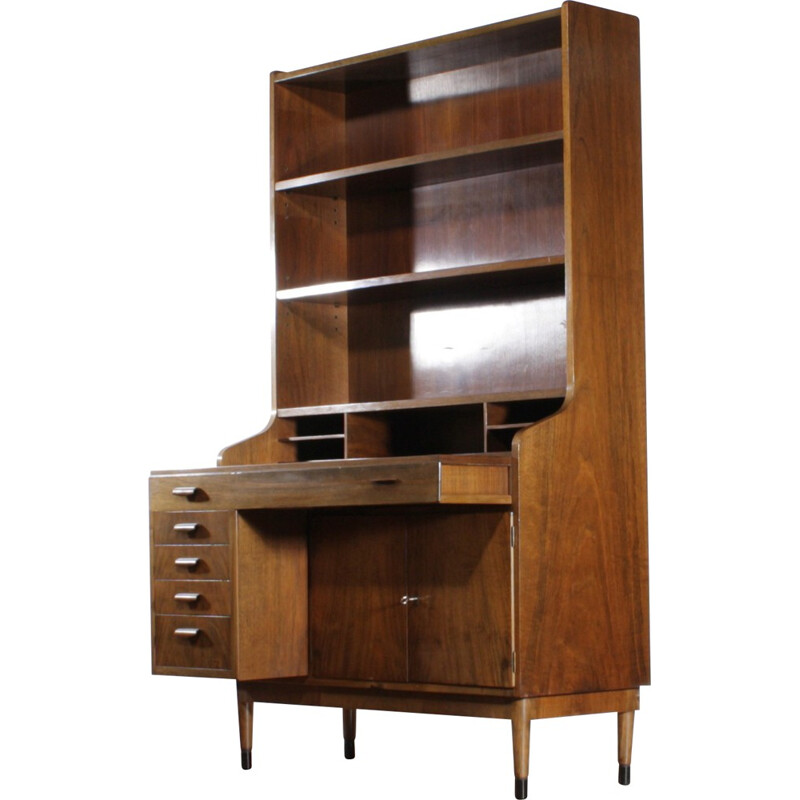 Large mid-century secretary in teak - 1950s