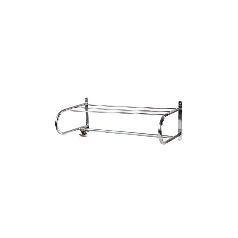 Vintage Wall Coat Rack And Shelf In Chrome, Czechoslovakia 1950