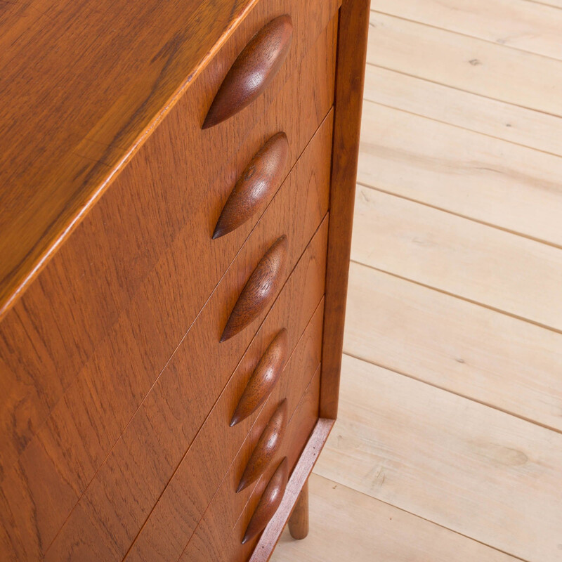 Big vintage Teak Dresser by Johannes Sorth for Nexø Møbelfabrik, Danish 1960s