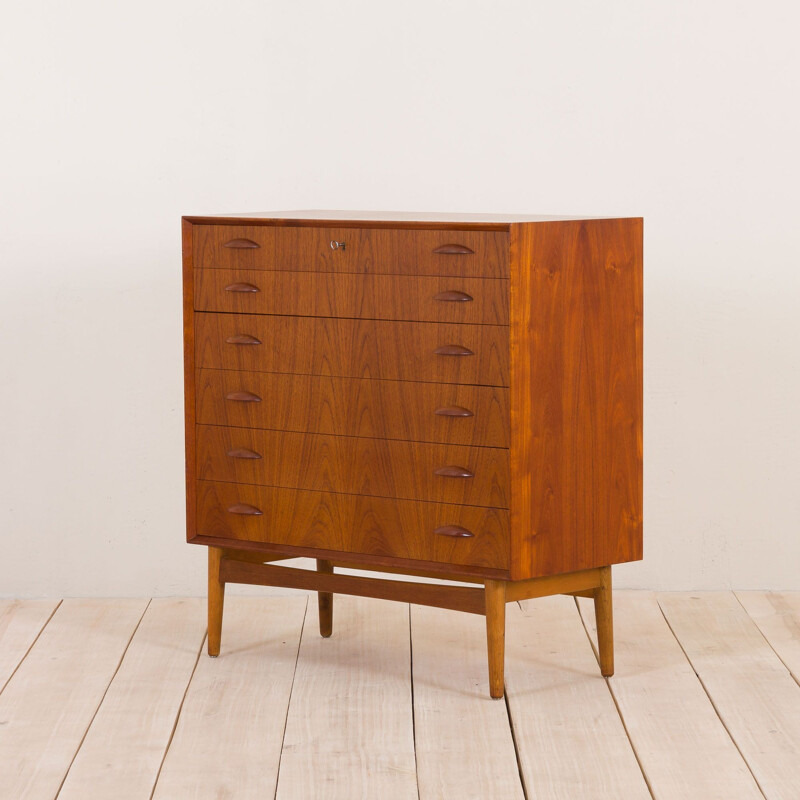 Big vintage Teak Dresser by Johannes Sorth for Nexø Møbelfabrik, Danish 1960s