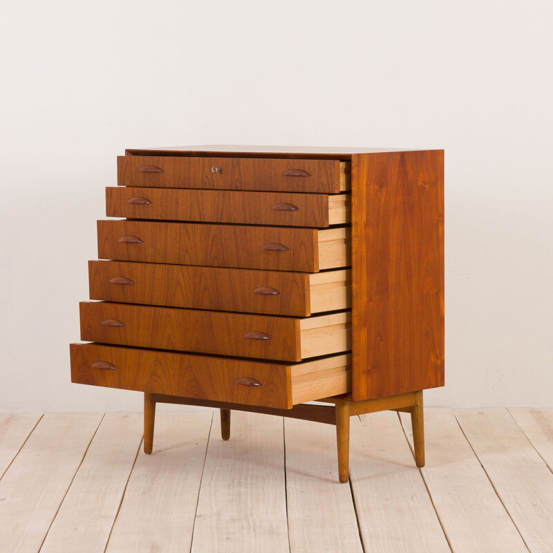 Big vintage Teak Dresser by Johannes Sorth for Nexø Møbelfabrik, Danish 1960s