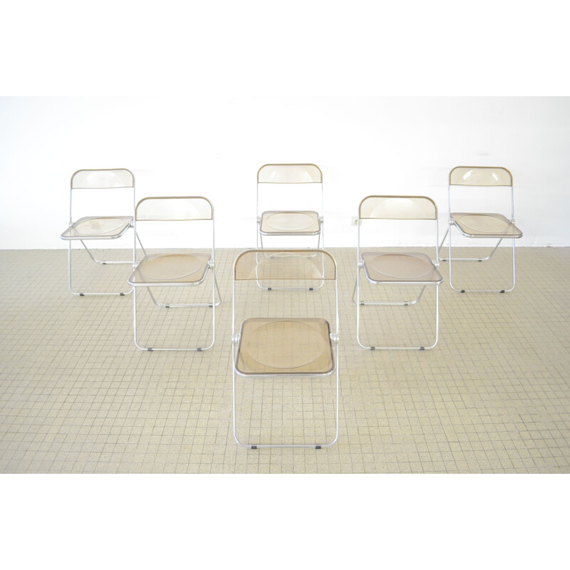 6 vintage Castelli 'plia' chairs by Giancarlo Piretti 1967