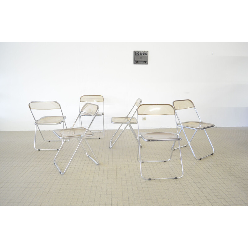 6 vintage Castelli 'plia' chairs by Giancarlo Piretti 1967