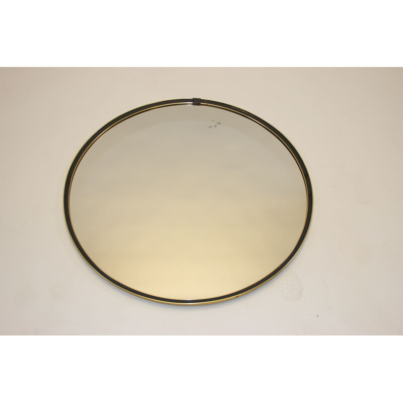 Large vintage round chrome mirror 1960s