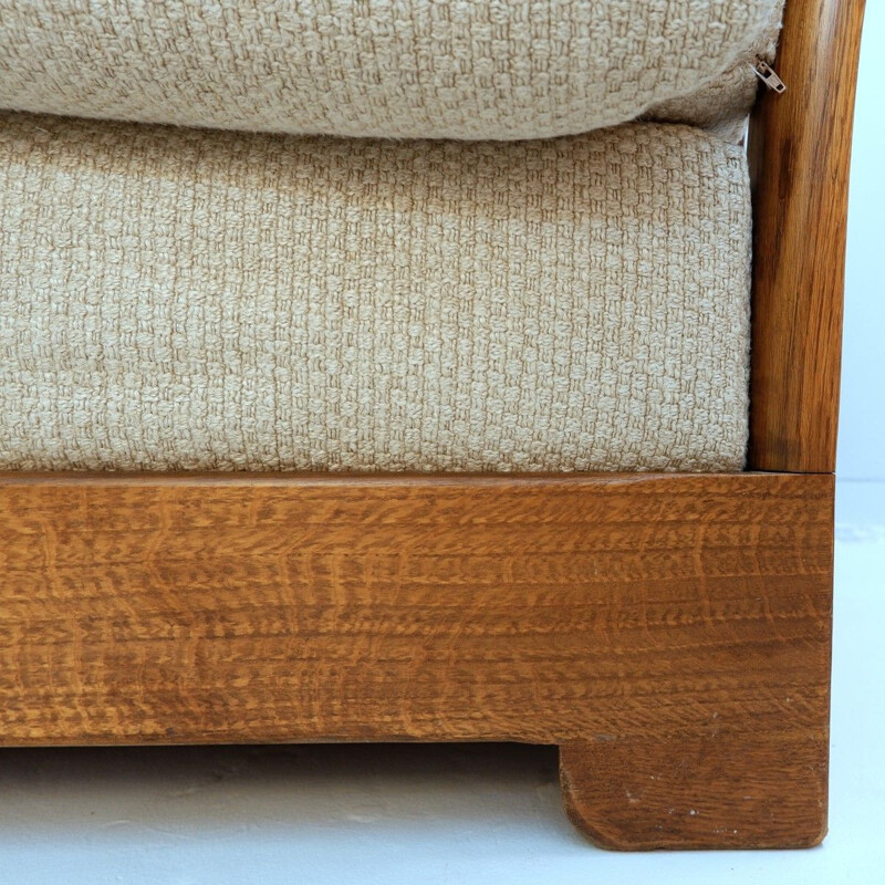 Vintage Mobil Girgi Sofa, Wood And New Upholstery