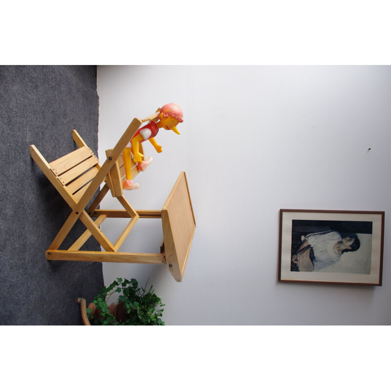 Vintage folding school bench