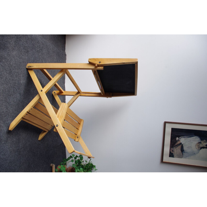 Vintage folding school bench