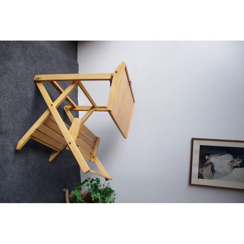 Vintage folding school bench