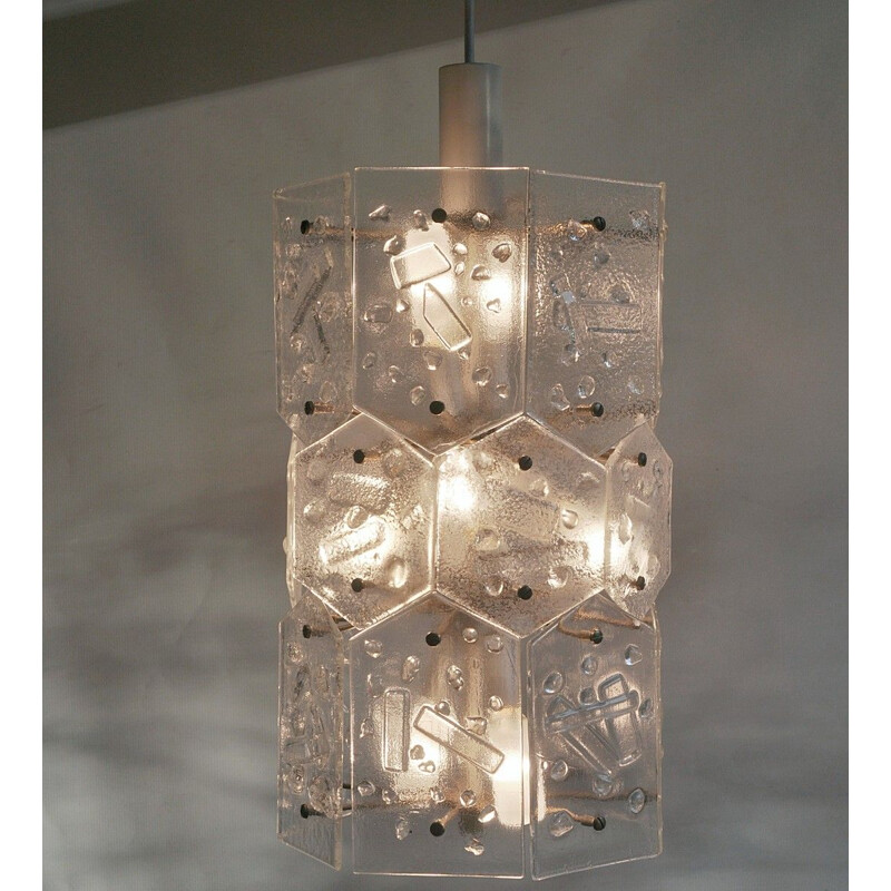 Vintage glass hanging lamp