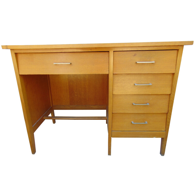 Vintage licht houten bureau - 1960