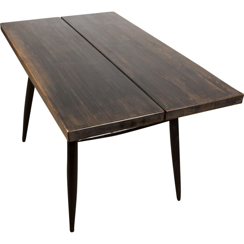 Vintage dining table in Beech stained by Ilmari Tapiovaraa for Laukaan Puu Scandinavia