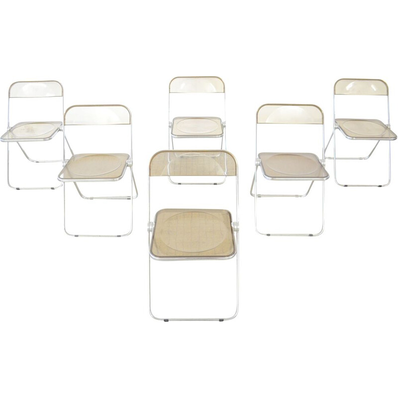 6 vintage Castelli 'plia' chairs by Giancarlo Piretti 1967
