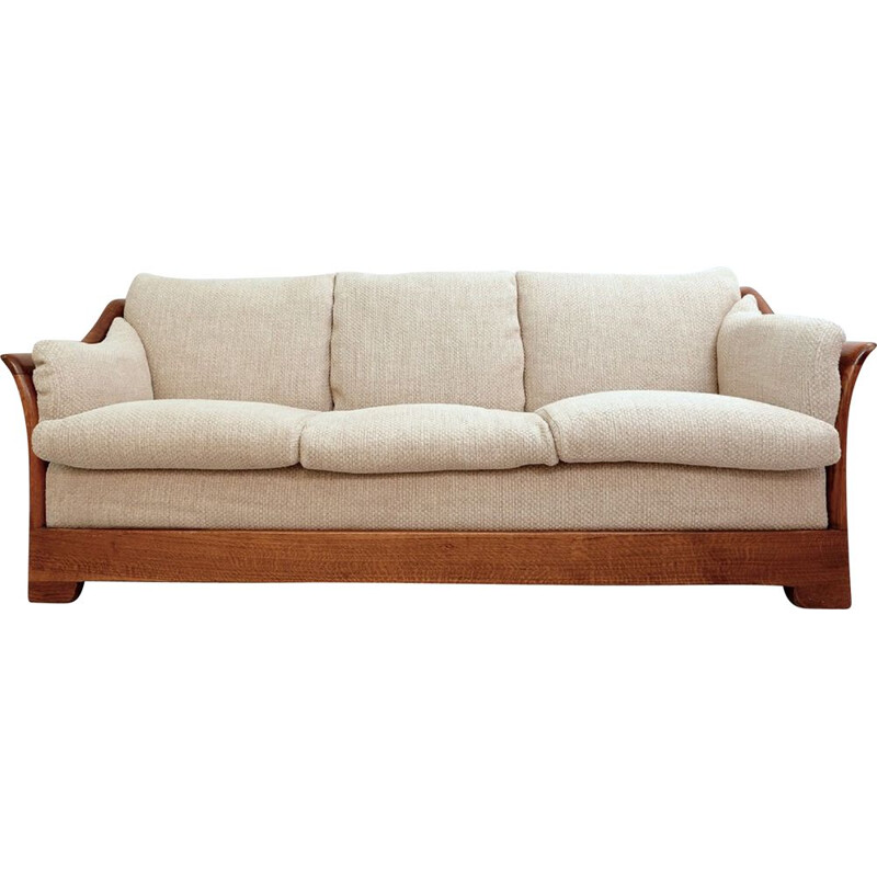 Vintage Mobil Girgi Sofa, Wood And New Upholstery