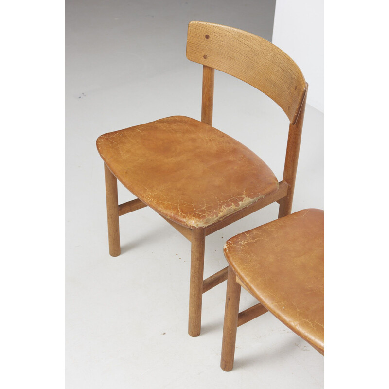 Ensemble de 4 chaises vintage modèle 236 de Børge Mogensen pour Fredericia, Danemark 1950