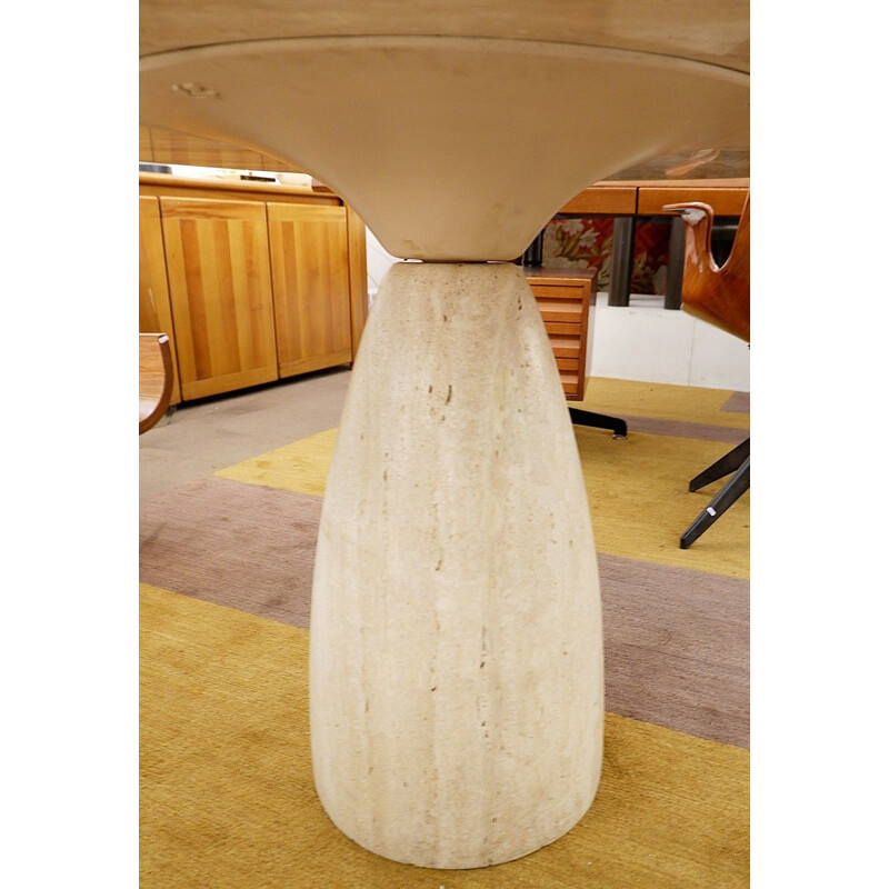 Vintage dining table in travertine by Peter Draenert For Draenert, Germany 1970