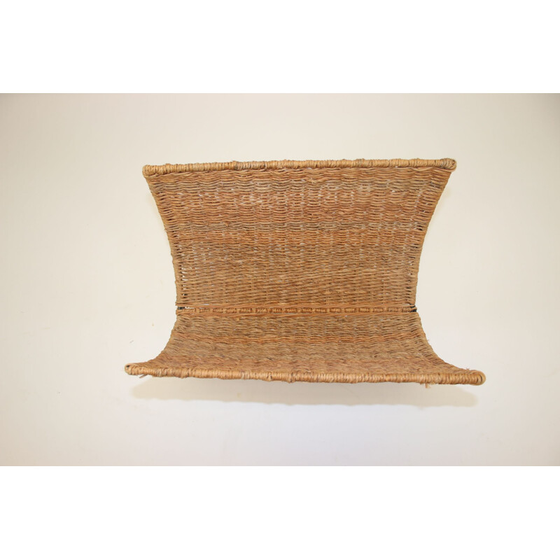 Vintage rope woven magazine rack